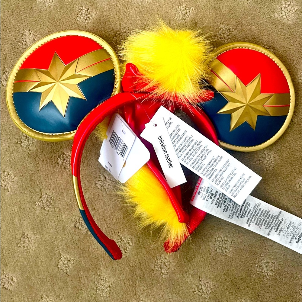 Captain Marvel Disney Ears. Brand New